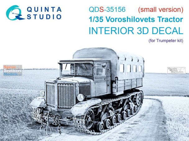 QTSQDS35156 1:35 Quinta Studio 3D Decal - Voroshilovets Tractor (TRP kit) Small Version