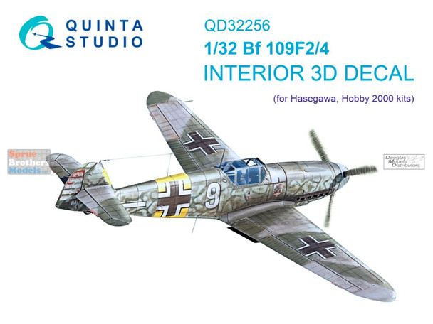 QTSQD32256 1:32 Quinta Studio 3D Decal - Bf109F-2 Bf109F-4 (HAS kit)