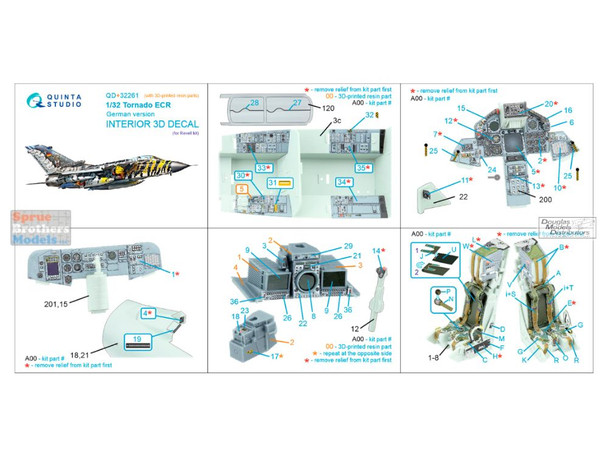 QTSQD32261R 1:32 Quinta Studio 3D Decal - German Tornado ECR + Resin (REV kit)