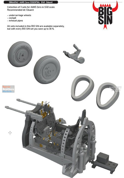 EDUSIN648142 1:48 Eduard BIG SIN A6M3 Zero Essential Detail Set (EDU kit)