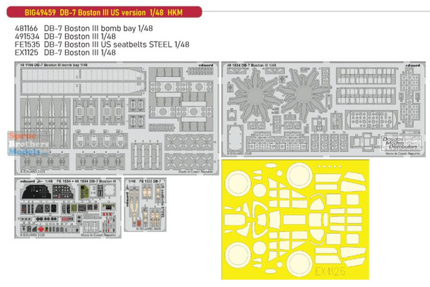 EDUBIG49459 1:48 Eduard BIG ED DB-7 (A-20 Havoc) Boston III US Version Detail Set (HKM kit)