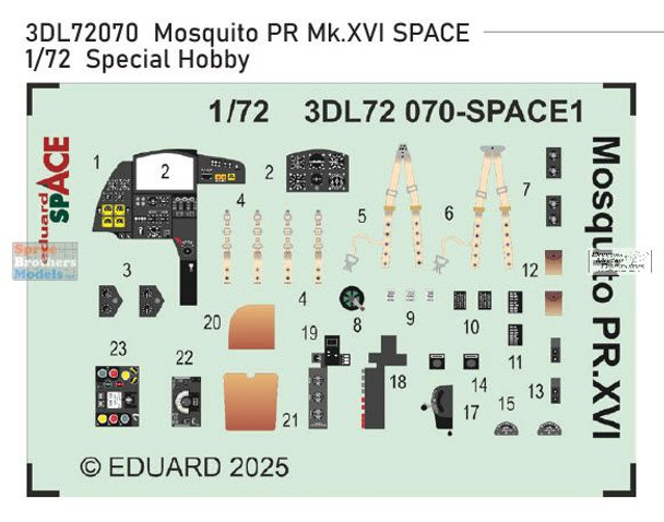 EDU3DL72070 1:72 Eduard SPACE - Mosquito PR Mk.XVI (SPH kit)