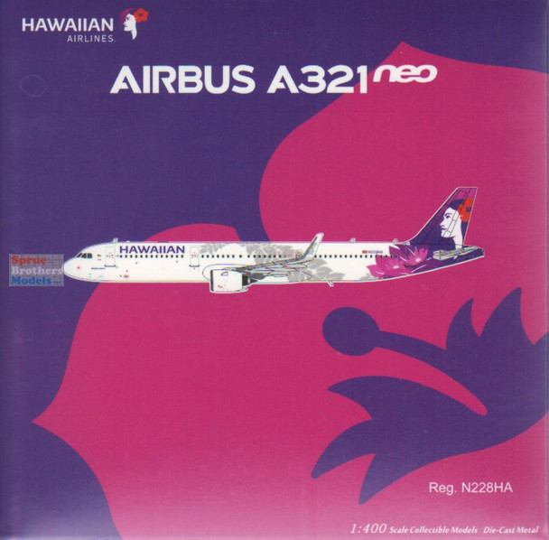 NGM13140 1:400 NG Model Hawaiian Airlines Airbus A321neo Reg #N228HA (pre-painted/pre-built)