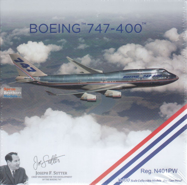 NGM04009 1:400 NG Model Ultimate Boeing Company B747-400 Reg #N401PW (pre-painted/pre-built)