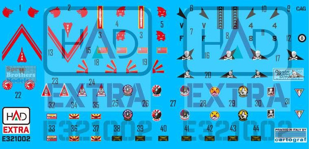 HADE321002 1:32 HAD Models Decals - F-14A Tomcat Helmet & Dress Sewing Markings for VF-1 VF-84 VF-111