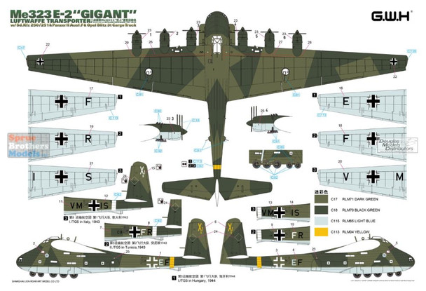 LNRL1013 1:144 Great Wall Hobby Me323E-2 'Gigant' with Ground Vehicles