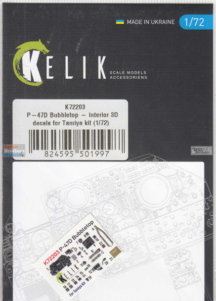RESK72203K 1:72 ResKit/Kelik 3D Detail Set - P-47D Thunderbolt Bubbletop (TAM kit)