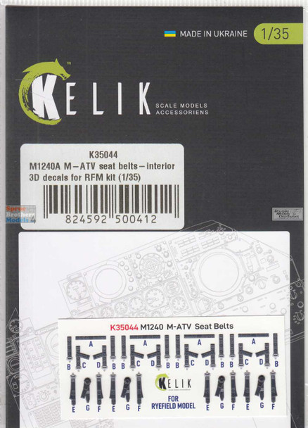RESK35044K 1:35 ResKit/Kelik 3D Detail Set - M1240A M-ATV Seatbelts (RFM kit)