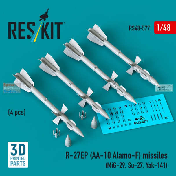 RESRS480577 1:48 ResKit R-27EP (AA-10 Alamo-F) Missile Set