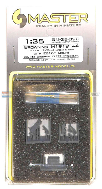 MASGM35092 1:35 Master Model Browning M1919A4 .30 cal (7.62mm) Machine Gun with E6160 Mount