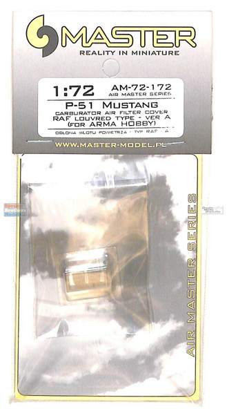 MASAM72172 1:72 Master Model P-51 Mustang Carburetor Air Filter Cover RAF Louvered Type A (ARM kit)