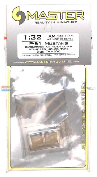 MASAM32136 1:32 Master Model P-51 Mustang Carburetor Air Filter Cover Standard Holed Type (TAM kit)