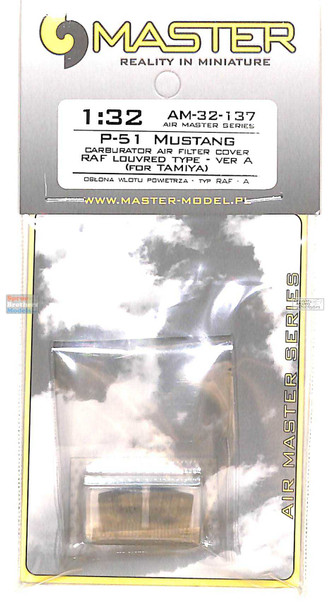 MASAM32137 1:32 Master Model P-51 Mustang Carburetor Air Filter Cover RAF Louvered Type A (TAM kit)