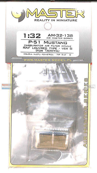 MASAM32138 1:32 Master Model P-51 Mustang Carburetor Air Filter Cover RAF Louvered Type B (TAM kit)