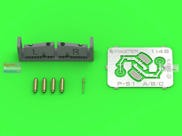 MASAM48185 1:48 Master Model - P-51B P-51C Mustang MG Tips & Gunsight (EDU kit)