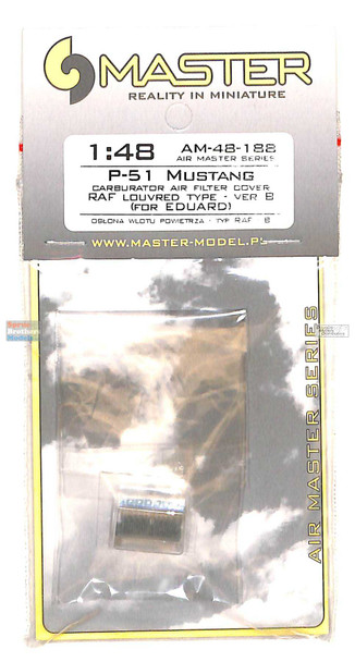 MASAM48188 1:48 Master Model - P-51 Mustang Carburetor Air Filter Cover RAF Louvered Type B (EDU kit)