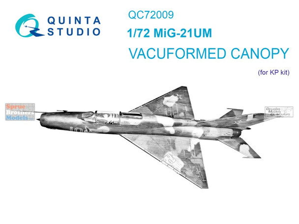 QTSQC72009 1:72 Quinta Studio Vacuformed Canopy - MiG-21UM Fishbed (KP kit)