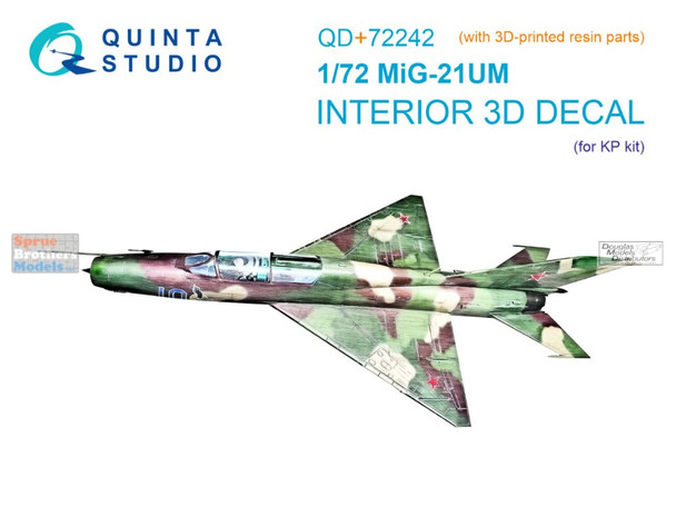 QTSQD72242R 1:72 Quinta Studio 3D Decal - MiG-21UM Fishbed (KP kit)
