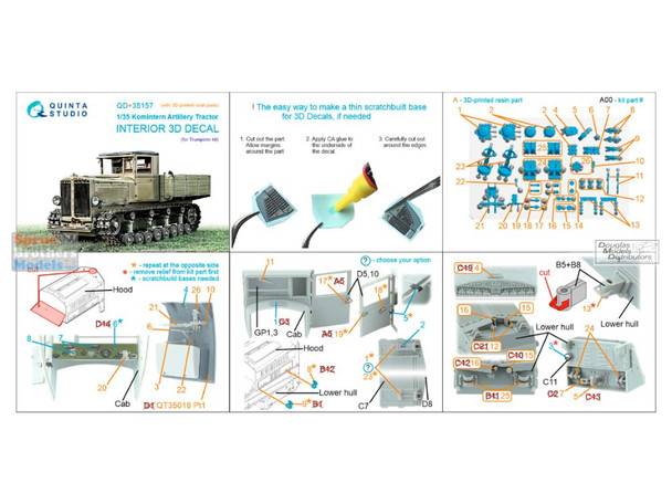 QTSQD35157R 1:35 Quinta Studio 3D Decal - Komintern Artillery Tractor + Resin (TRP kit)