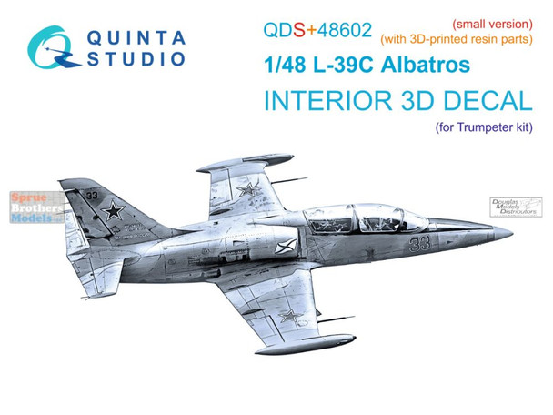 QTSQDS48602R 1:48 Quinta Studio 3D Decal - L-39C Albatros + Resin (TRP kit) Small Version