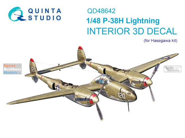 QTSQD48642 1:48 Quinta Studio 3D Decal - P-38H Lightning (HAS kit)