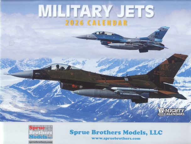 SBM088 Sprue Brothers Models 2026 Military Jets Wall Calendar by Mighty Calendars