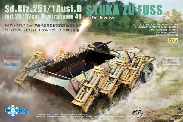 SNMSP8004 1:35 Snowman Model Stuka Zu Fuss Sd.Kfz.251/1 Ausf.D mit 28/32cm Wurfrahmen 40 [Full Interior]