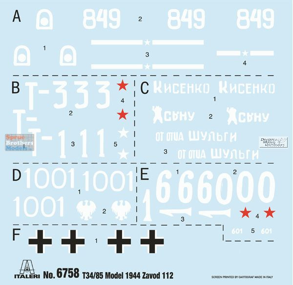 ITA6758 1:35 Italeri T-34/85 Zavod 112 1944