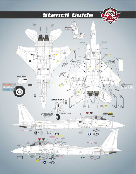 BMA48051 1:48 Bullseye Model Aviation Decals - F-15A F-15C Eagle Stencils