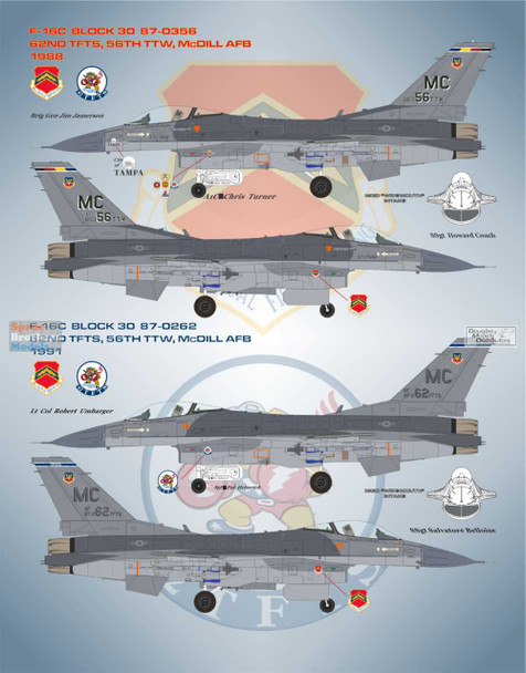 BMA48052 1:48 Bullseye Model Aviation Decals - 'Gathering of  Vipers II' (F-16C F-16CG F-16D Falcon)