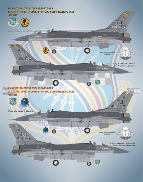 BMA48052 1:48 Bullseye Model Aviation Decals - 'Gathering of  Vipers II' (F-16C F-16CG F-16D Falcon)