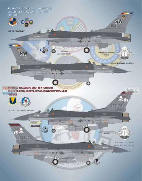 BMA48052 1:48 Bullseye Model Aviation Decals - 'Gathering of  Vipers II' (F-16C F-16CG F-16D Falcon)