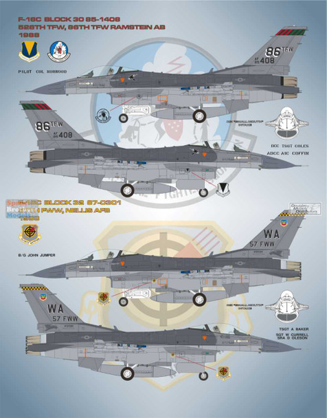 BMA48052 1:48 Bullseye Model Aviation Decals - 'Gathering of  Vipers II' (F-16C F-16CG F-16D Falcon)