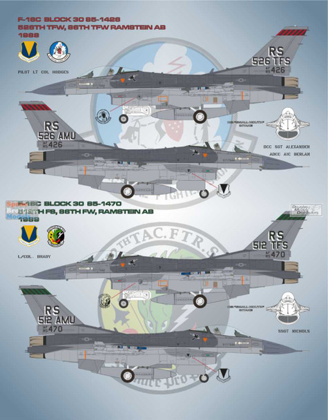BMA48052 1:48 Bullseye Model Aviation Decals - 'Gathering of  Vipers II' (F-16C F-16CG F-16D Falcon)