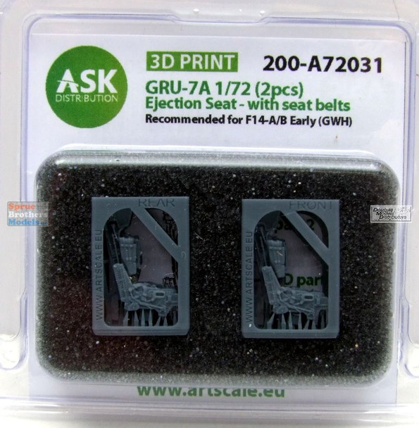 ASKA72031 1:72 ASK/Art Scale GRU-7A Ejection Seats with Seatbelts [for F-14A F-14B Early Tomcat] (GWH kit)