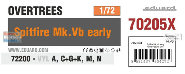 EDU70205X 1:72 Eduard Spitfire Mk.Vb Early OVERTREES