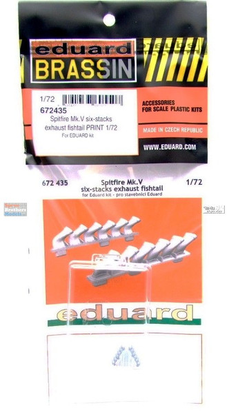 EDU672435 1:72 Eduard Brassin Spitfire Mk.V Six-Stacks Exhaust Fishtail (EDU kit)