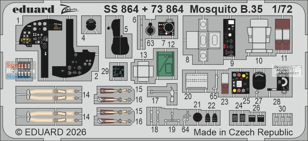 EDUSS864 1:72 Eduard Color Zoom PE - Mosquito B.35 (AFX kit)