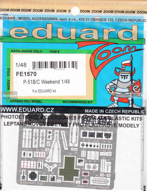 EDUFE1570 1:48 Eduard Color Zoom PE -P-51B P-51C Mustang Weekend (EDU kit)