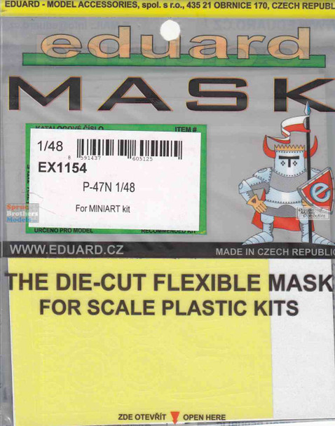 EDUEX1154 1:48 Eduard Mask - P-47N Thunderbolt Razorback (MIA kit)