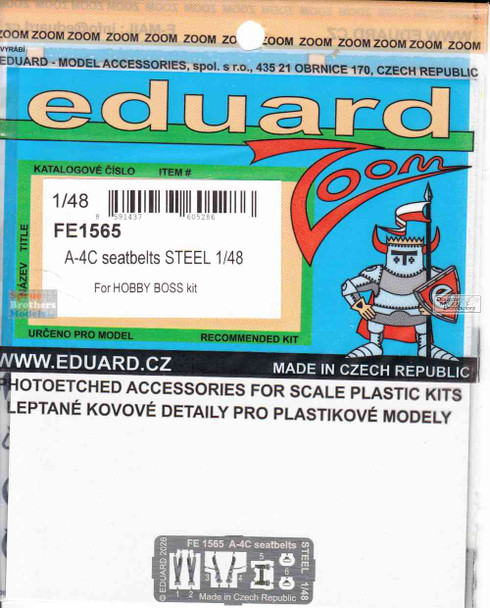 EDUFE1565 1:48 Eduard Color Zoom PE - A-4C Skyhawk Seatbelts (HBS kit)