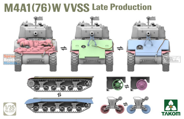 TAK02207 1:35 Takom M1A1(76)W VVSS Sherman Late Production