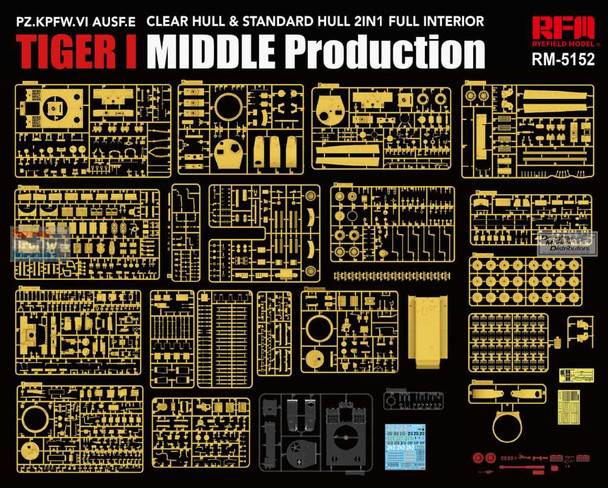 RFMRM5152 1:35 Rye Field Model Sd.Kfz.181 Ausf.E Tiger I Mid [with Full Interior / Clear & Standard Hull]