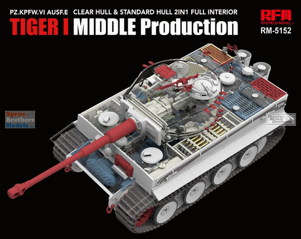 RFMRM5152 1:35 Rye Field Model Sd.Kfz.181 Ausf.E Tiger I Mid [with Full Interior / Clear & Standard Hull]