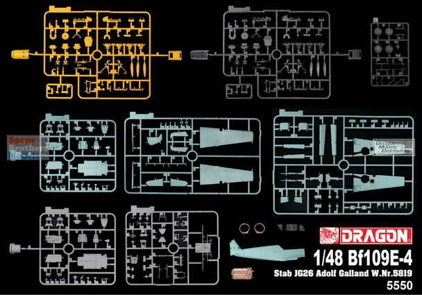 DML5550 1:48 Dragon Bf109E-4 Stab JG26 Adolf Galland W.Nr.5819 [WingTech2]