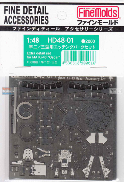 FNMHD4801 1:48 Fine Molds Extra Detail Set for IJA Ki43 Oscar (FNM kit)