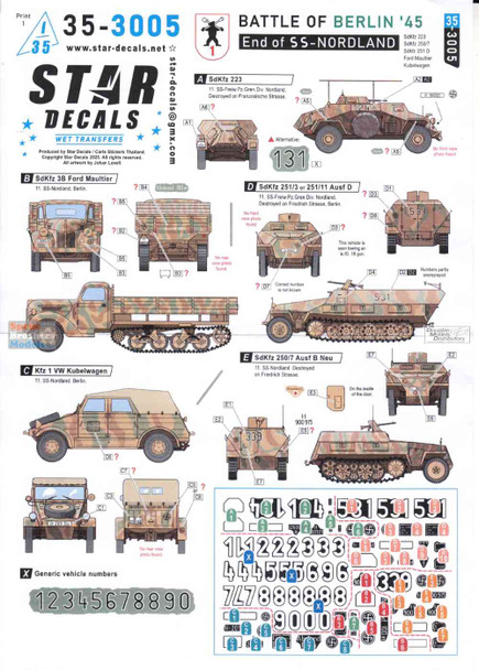 SRD353005 1:35 Star Decals Battle of Berlin '45 #1: End of SS-Nordland