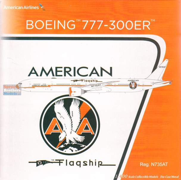 NGM73090 1:400 NG Model American Airlines B777-300ER Reg #N735AT Flagship DFW Livery (pre-painted/pre-built)