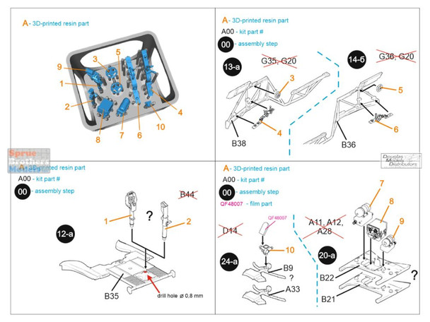 QTSQT48144 1:48 Quinta Studio Yak-7B Yak-9D Cockpit Detail Set (ZVE kit)