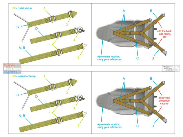 QTSQR32055R 1:32 Quinta Studio 3D Decal - WW2 Red Army AF Seatbelts Type 2